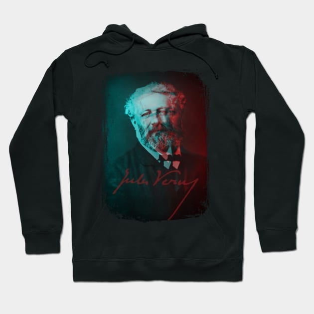 Science Fiction Visionary - Jules Verne Portrait 3 Hoodie by EDDArt